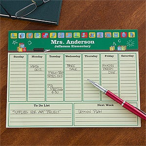 Teacher's Little Learners Personalized Desk Pad Planner-Small
