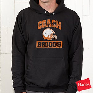 15 Sports Personalized Coach Black Hooded Sweatshirt