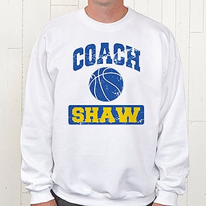 15 Sports Personalized Coach White Sweatshirt