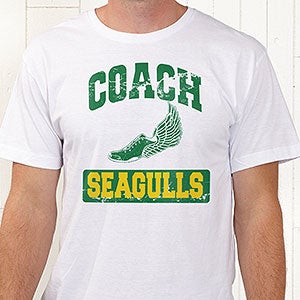 Personalized Sports Coach T-Shirts - 15 Sports - Adult XX-Large (Add $2) - Navy