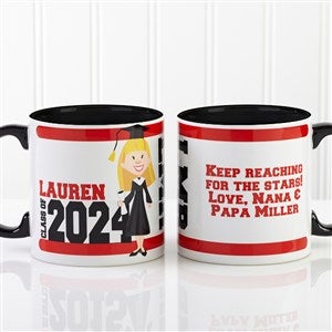 Graduation Characters Personalized Coffee Mugs with Black Handle