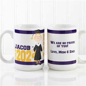 Large Personalized Graduation Coffee Mug - Graduation Characters