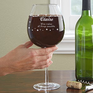 Big Vino Whole Bottle Personalized Wine Glass