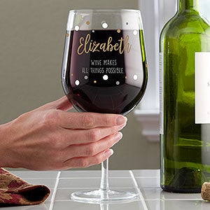 Personalized 25-ounce Novelty XL Wine Glass - 25 oz - Bed Bath