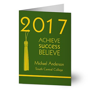 Achieve, Success, Believe Personalized Greeting Card