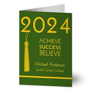 Personalized Graduation Greeting Cards - Achieve, Success, Believe