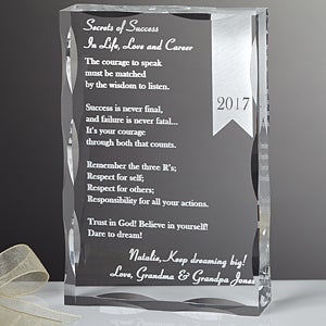 Personalized Graduation Gifts - Secrets of Success Keepsake