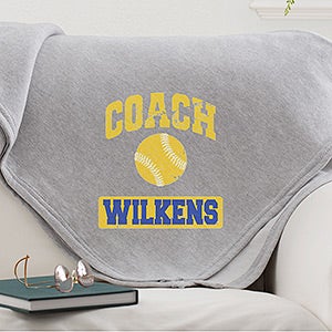 Coach's 15 Sports Personalized Sweatshirt Blanket