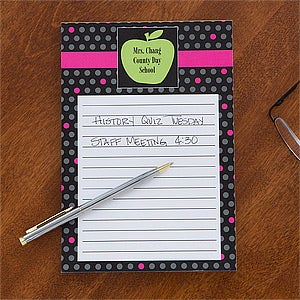 Teacher's Green Apple Personalized Notepad