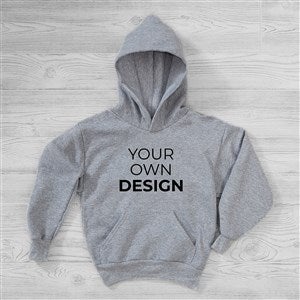 Create Your Own Custom Kids Hooded Sweatshirt - Grey