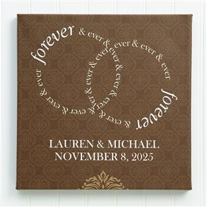 Personalized Wedding Canvas Print 16x16 Forever & Ever
