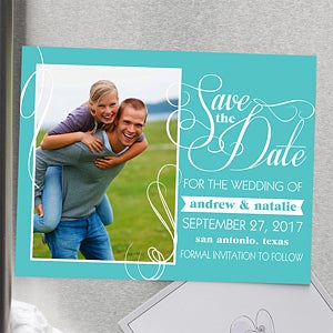 Simply In Love Personalized Photo Save The Date Magnets