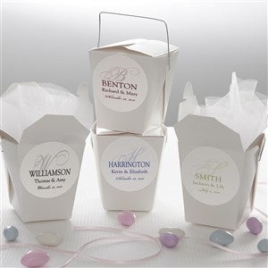 Personalized Wedding Favor Stickers - Monogram