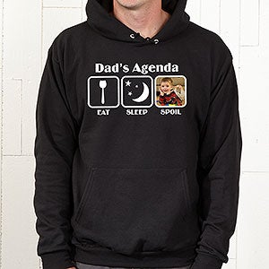 Personalized Hooded Sweatshirts for Dads - His Agenda - Adult X-Large - Black