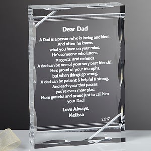 Dear Dad Poem Personalized Keepsake