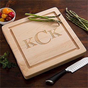 Maple Leaf Personalized Square Cutting Board-No Handles