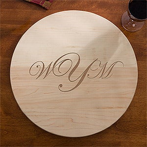 Maple Leaf Raised Monogram Lazy Susan