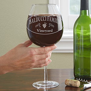 Family Winery Whole Bottle Personalized Oversized Wine Glass