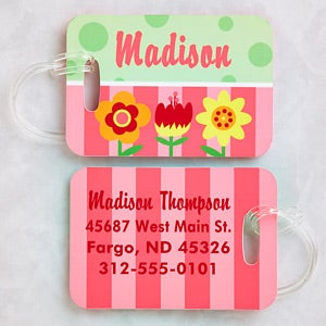 Pretty Flowers Personalized Luggage Tag 2 Pc Set