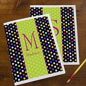 Polka Dots For Her Personalized Folders For Girls - Set of 2