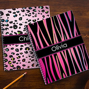 Animal Print Personalized Large Notebooks-Set of 2