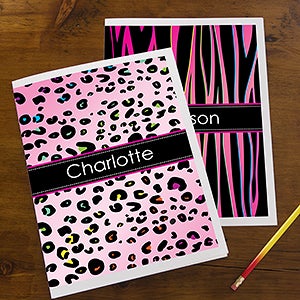 Animal Print Personalized Folders-Set of 2