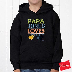 Somebody Loves Me Personalized Youth Hooded Sweatshirt