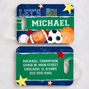 Ready, Set, Score Personalized Luggage Tag Set