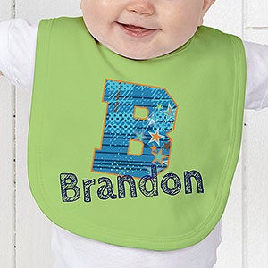 Personalized Baby Bib - Boy's Name