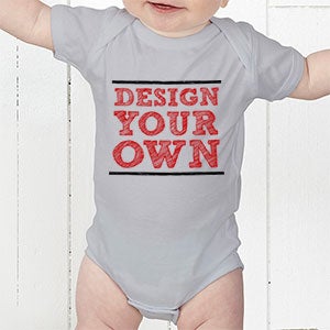 Design Your Own Personalized Baby Bodysuit- Gray