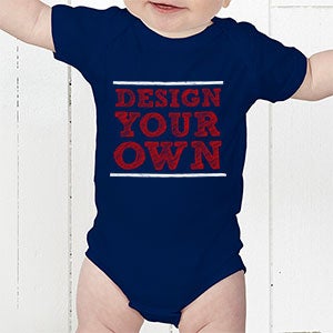 Design Your Own Personalized Baby Bodysuit- Navy Blue