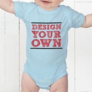 Design Your Own Personalized Baby Bodysuit- Light Blue