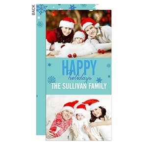 Personalized Postcard Photo Christmas Cards - Season's Greetings - Two Pictures - Set of 15