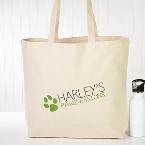 Personalized Dog Canvas Tote Bag - Large - Pet Gifts