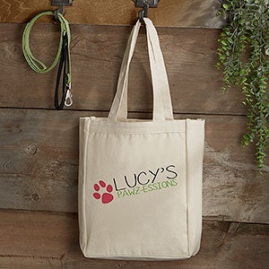 Personalized Dog Canvas Tote Bag - Small