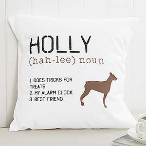 Definition of My Dog Personalized 14 Throw  Pillow