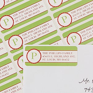 Holiday Monogram Return Address Labels