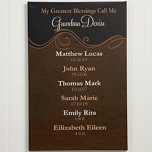 My Grandkids 20x30 Personalized Canvas Print