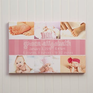 6 Baby Photo Collage 20x30 Personalized Canvas Print
