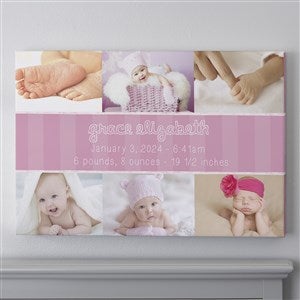 6 Baby Photo Collage 20x30 Personalized Canvas Print
