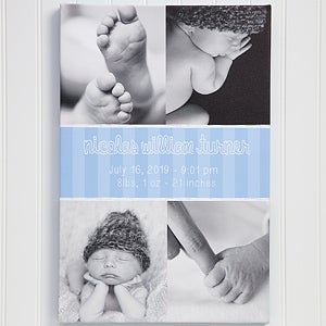 4 Baby Photo Collage 20x30 Personalized Canvas Print