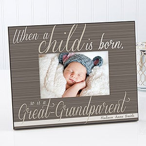 A Great-Grandparent Is Born Personalized Picture Frame