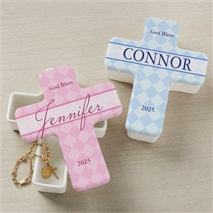 Personalized Cross Trinket Box - Prayerful Blessings
