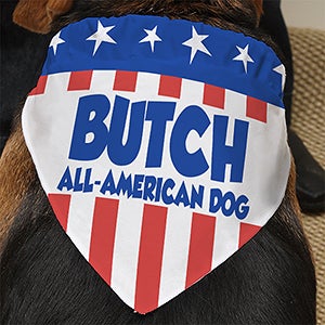 Personalized Dog Bandanas - Patriotic American Flag