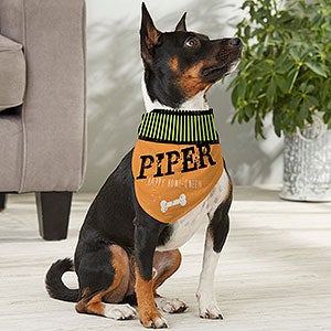 Happy Howl-oween Personalized Dog Bandana - Medium