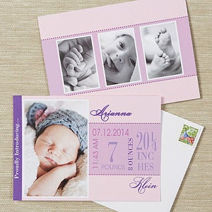 Photo Birth Announcements   Baby Girls Big Day