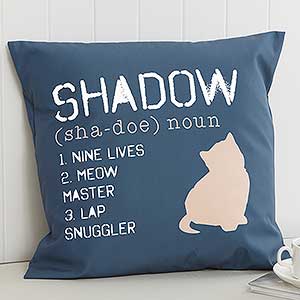 Definition of My Cat Personalized 18 Throw Pillow
