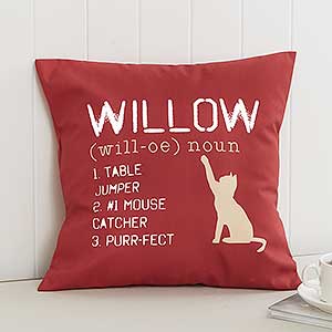 Definition of My Cat Personalized 14 Throw Pillow