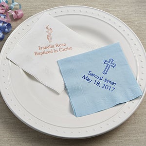 Christening Day Personalized Napkins - Luncheon Size