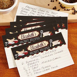 Family Bistro 3x5 Personalized Recipe Cards